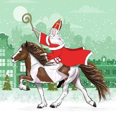 Sinterklaas op paard